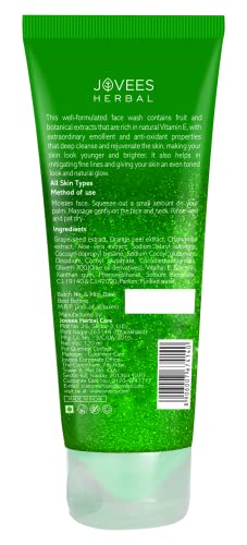 Jovees Herbal Grape Face Wash With Grape Seed &amp; Orange Peel Extracts | For Brighter &amp; Glowing Skin | Reduces Uneven Skin Tone &amp; Fine Lines | For All Skin Types 120 ML - View 2 of 3