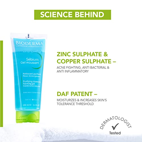 Bioderma Sebium Gel Moussant Purifying Cleansing Foaming Gel Combination To Oily Skin, 100ml - View 2 of 4