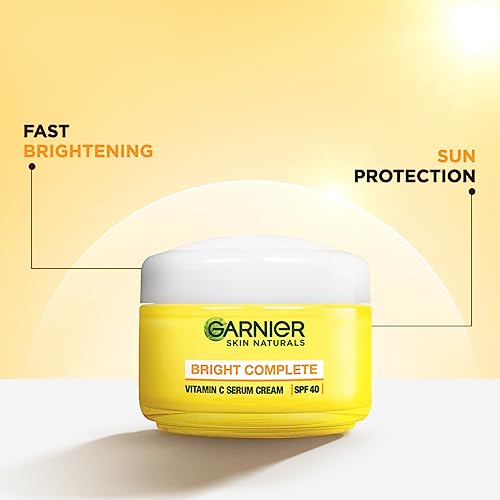 Garnier Skin Naturals Bright Complete Vitamin C Serum Cream with SPF40, Day Cream With SPF40 for Sun Protection and Skin Brightening - Suitable For all Skin Types, 45g FROM INDIA (SAM) - View 2 of 3