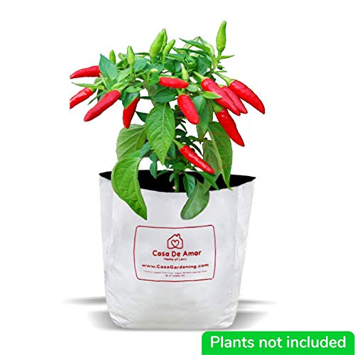 Casa De Amor 10 Pcs Essential Poly Grow Bags for Terrace Gardening, Balcony and Home Gardening, Durable, Light Weight, White, 24 x 24 x 40 cm (FROM INDIA)NUZ - View 4 of 6