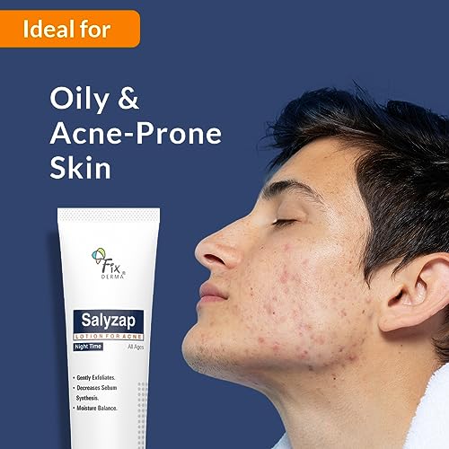 Fixderma Salyzap Lotion Night time, with Salicylic Acid Helps in Moisture Balance, For acne scars, pimples, Unclogs pores, Exfoliator, Soothes redness, Suitable for Oily and Acne-Prone skin, 20ml - View 3 of 3