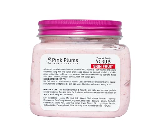 Pink Plums Skin Fruit Scrub (Face &amp; Body) 380 ML Luxury Collection Paraben Free  (FROM INDIA SAB) - View 3 of 3