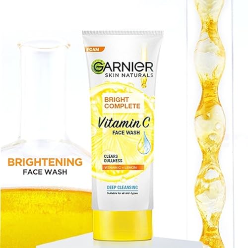Garnier Skin Naturals Bright Complete Vitamin C Face Wash - Vitamin C Face Wash For Brighter and Glowing Skin - Daily Cleanser Suitable For all Skin Types, 100g FROM INDIA (SAM) - View 2 of 3