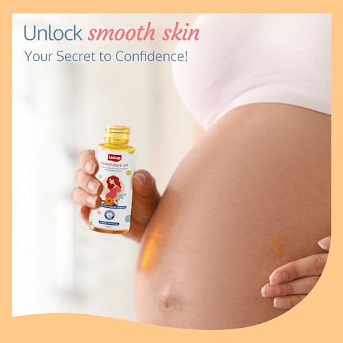 LuvLap Stretch Mark Oil for pregnant ladies &amp; new mothers, lightweight oil for stretch mark removal &amp; prevention, smooth, silky &amp; non greasy, enriched in Onion oil, calendula oil and Vitamin E, 80ml (FROM INDIA SAB) - View 3 of 3