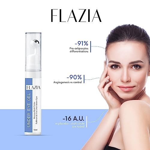 FLAZIA Hydrating Natural Under Eye Cream Gel With Cooling Massage Roller To Reduce Dark Circles, Puffy Eyes, Wrinkles &amp; Removal of Fine Lines for Women &amp; Men (15gm) Pack of 2 (FROM INDIA SAB) - View 3 of 4