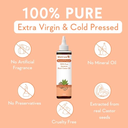 WishCare® Premium Jamaican Black Castor Oil For Hair &amp; Skin - Roasted &amp; Pressed - 200 Ml - View 3 of 3