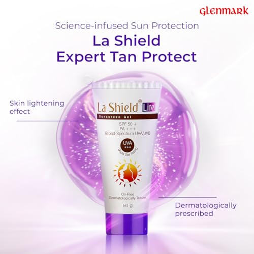 La Shield Lite SPF 50 PA+++ Mineral Sunscreen Gel | Reduces Pigmentation | Skin lightening in 3 Weeks| No White cast | Broad spectrum | Oil-free | PA +++ | Dermatologist Prescribed | All Skin types | 50g (FROM INDIA SAB) - View 2 of 3