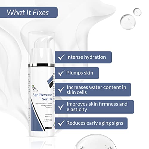 Fixderma 5% Hyaluronic Acid Serum, Age Reverse Serum for Glowing Skin, Anti Aging Face Serum for Unisex Improves Fine Lines, Wrinkles &amp; Age Spots, Glowing Serum for Face - 30ml - View 3 of 4