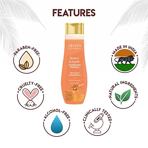 Jovees Herbal Honey &amp; Apple Conditioning Shampoo | With Peach And Aloe Vera Extracts | For Dry And Rough Hair | 300 ml - View 3 of 4
