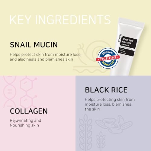 COXIR Black Snail Collagen Serum 50ml(1.69 fl.oz) Black-3-Complex: Black Rice, Bean, Sesame, Snail Mucin, Collagen, Peptide l Firming&amp;Lifting l Korean Skin Care l Cruelty-Free, No Pareben - View 4 of 4