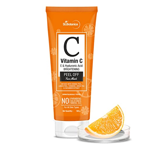 St.Botanica Vitamin C Brightening Peel Off Mask, 100g | Infused with Stable &amp; Effective Vitamin C that Brightens Skin | Deep Cleanses &amp; Removes Dirt | No Parabens &amp; Sulphates | Cruelty Free (FROM INDIA SAB) - View 3 of 3