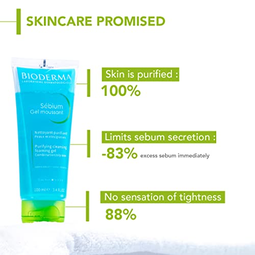Bioderma Sebium Gel Moussant Purifying Cleansing Foaming Gel Combination To Oily Skin, 100ml - View 4 of 4
