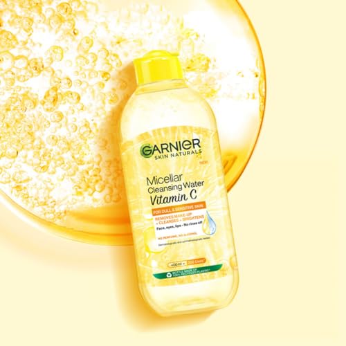 Garnier Vitamin C Micellar Cleansing Water - Anti Pollution Gentle Cleanser For Bright Skin, Dermatologically Tested, Vegan, Suitable For Dull Skin, For Men &amp; Women, Remove 100% Dirt, Pollution, 125ml FROM INDIA (SAM) - View 2 of 3