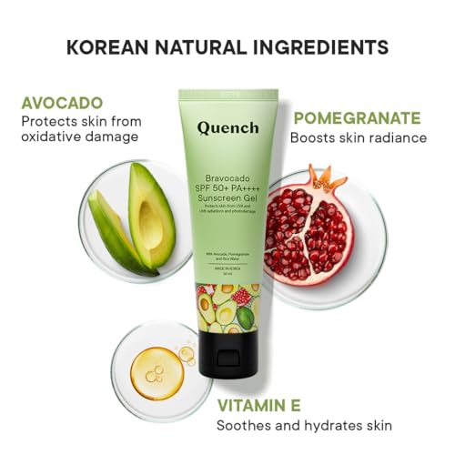 QUENCH Vitamin E Sunscreen SPF 50 PA++++ for Glowing Skin| Ultra-Lightweight, Non-Oily and Non-Sticky| No White Cast| UVA &amp; UVB Protection| Made in Korea| For Women &amp; Men (50ml) (FROM INDIA SAB) - View 3 of 3