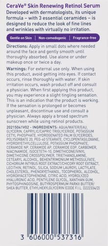 CeraVe, Skin Renewing Retinol Serum, 1 fl oz (30 ml) (CVE-53731) - View 3 of 3