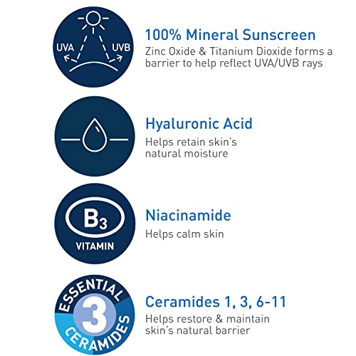 CeraVe Tinted Sunscreen with SPF 30 | Hydrating Mineral Sunscreen With Zinc Oxide &amp; Titanium Dioxide | Sheer Tint for Healthy Glow | 1.7 Fluid Ounce - View 4 of 4