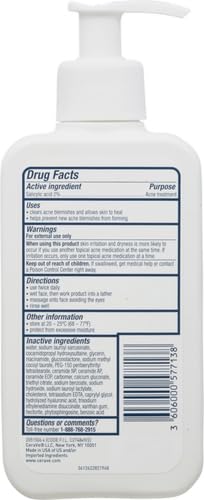 CeraVe Face Wash Acne Treatment | Salicylic Acid Cleanser with Purifying Clay for Oily Skin | Blackhead Remover and Clogged Pore Control | 8 Ounce - View 2 of 4