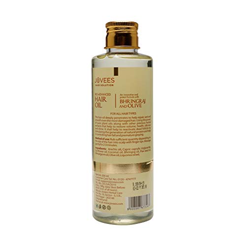 Jovees Herbal Bringraj &amp; Olive Bio- Advanced Hair Oil |For Dry &amp; Damaged Hair | Nourishes Scalp &amp; Hair Follicles | Reduces Dandruff and Hairfall |With Bhringraj Oil, Olive Oil, Jojoba Oil 200ml - View 2 of 3