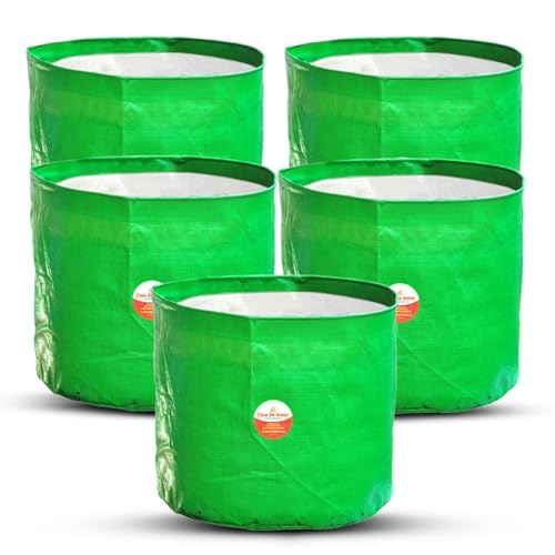 Casa De Amor Premium HDPE UV Protected 250 GSM Round Shaped Green Colour Plants Grow Bags Suitable for Terrace and Vegetable Gardening (Size 12x12 Inches, Pack of 5) (FROM INDIA)NUZ - Shop at Colombo Mall