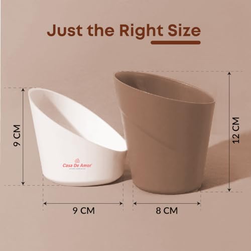 Casa De Amor Self Watering Pots for Indoor Plants | Home Decor, Living Room, Kitchen, Bedroom, Table Top, Office, Gifting | Plants not Included (Dusky Brown, Pack of 2) (FROM INDIA)NUZ - View 3 of 5