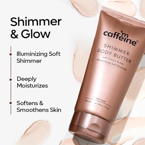 mCaffeine Shimmer Body Butter With Cocoa Butter For Shimmery &amp; Glowing Skin (150 g) - View 2 of 3