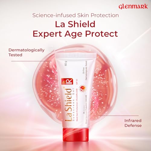 La Shield IR SPF 30 PA +++ Mineral Sunscreen Gel | UVA &amp; UVB + Infrared Protection | Oil free | Lightweight | No white cast | Broad spectrum | Dermatologist Prescribed|For All Skin types | 60g (FROM INDIA SAB) - View 2 of 3