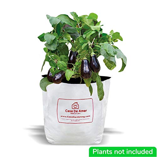 Casa De Amor 10 Pcs Essential Poly Grow Bags for Terrace Gardening, Balcony and Home Gardening, Durable, Light Weight, White, 24 x 24 x 40 cm (FROM INDIA)NUZ - View 6 of 6