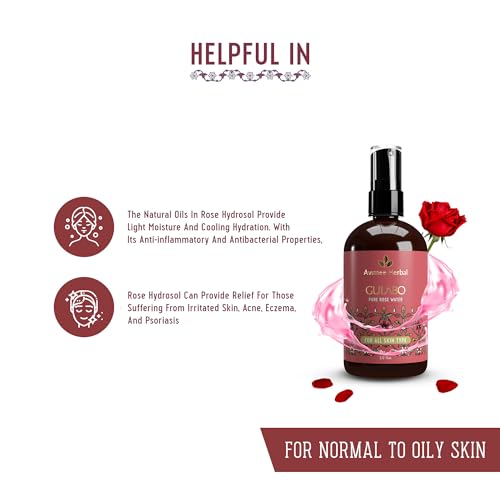 AVIMEE HERBAL Gulabo Pure Rose Water|Gulab Jal For Cleansing &amp; Toning|Made In-House Using Proprietary Extraction Method|Paraben Free|For All Skin Types|110 Ml, Pack Of 1  (FROM INDIA SAB) - View 3 of 3