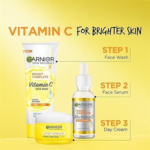 Garnier Skin Naturals Bright Complete Vitamin C Face Wash - Vitamin C Face Wash For Brighter and Glowing Skin - Daily Cleanser Suitable For all Skin Types, 100g FROM INDIA (SAM) - View 3 of 3