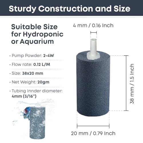 Casa De Amor 1.5 Inch Air Stone Cylinder Bubble Diffuser for Aquarium Fish Tank Air Pump Hydroponics (Grey Color) (Pack of 10) (FROM INDIA)NUZ - View 7 of 7