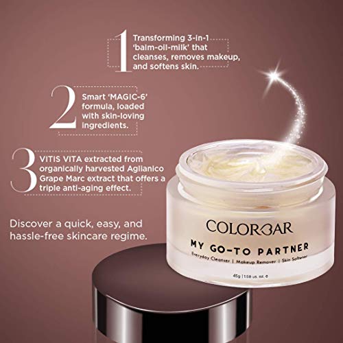 Colorbar My Go-To Partner (Everyday Cleanser, Makeup Remover, Skin Softener), 45 g | Boosts Hyaluronic Acid to firm and hydrate| Makes skin smooth (FROM INDIA SAB) - View 3 of 3