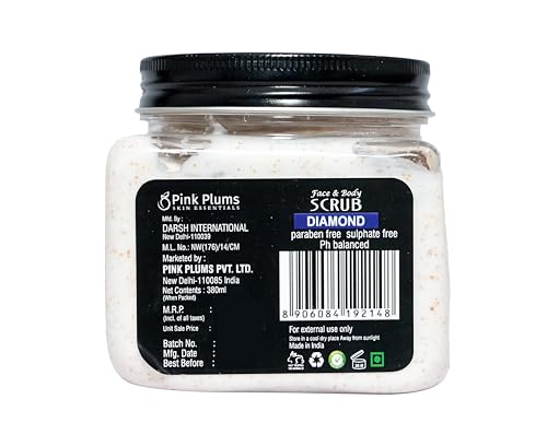 Pink Plums Diamond Scrub (Face &amp; Body) 380 ML Luxury Collection Paraben Free  (FROM INDIA SAB) - View 4 of 4