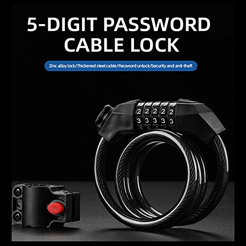 NIKAVI M3 Bicycle Lock Bicycle Five-Digit Code Lock Mountain Bike Color Wire Lock Security Anti-Theft (Black) (FROM INDIA SAB) - View 2 of 3