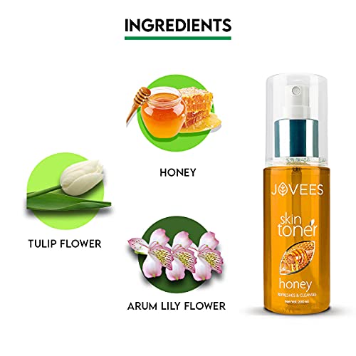 JOVEES Herbal Honey Toner | Cleanses &amp; Moisturises | Pore Tightening | Toner For Dry Or Combination Skin | Paraben &amp; Alcohol Free | 200 Ml, Pack of 1 - View 3 of 4