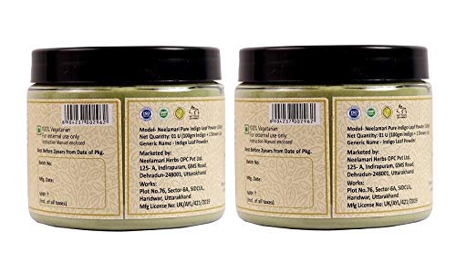 Neelamari Pure indigo, leaves powder natural for black hair color (Indigo Powder Pack of 2) FROM INDIA (SAM) - View 2 of 4