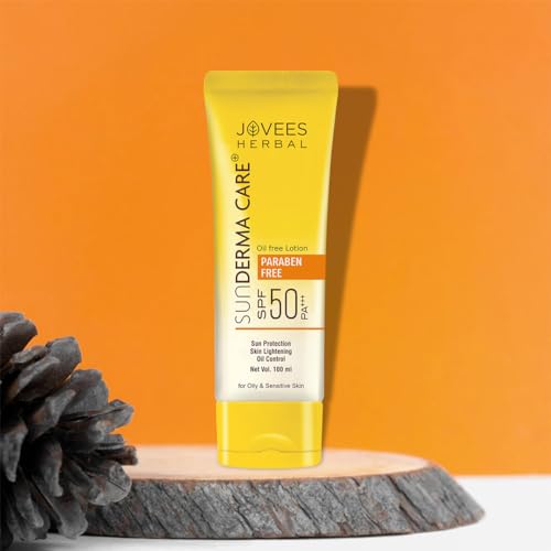 Jovees Herbal Sun Derma Care Lotion SPF 50 PA+++ Broad Spectrum | Oil Free | Quick Absorption | Lightweight |UVA &amp; UVB Protection | For oily and sensitive skin | Paraben And Alcohol Free | 100ML(FROM INDIA)JEZ - View 3 of 4