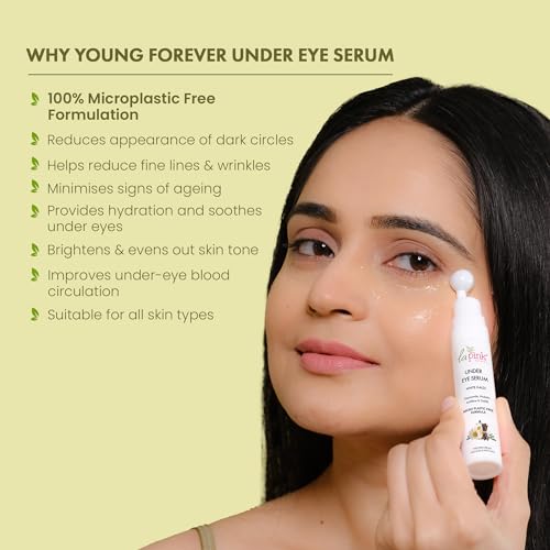 La Pink Young Forever Under Eye Serum with White Haldi, Licorice &amp; Vit B3 (Niacinamide) | Lightens Dark Circles,Puffy Eyes | 100% Microplastic Free Formulation 15 ML (FROM INDIA SAB) - View 2 of 3