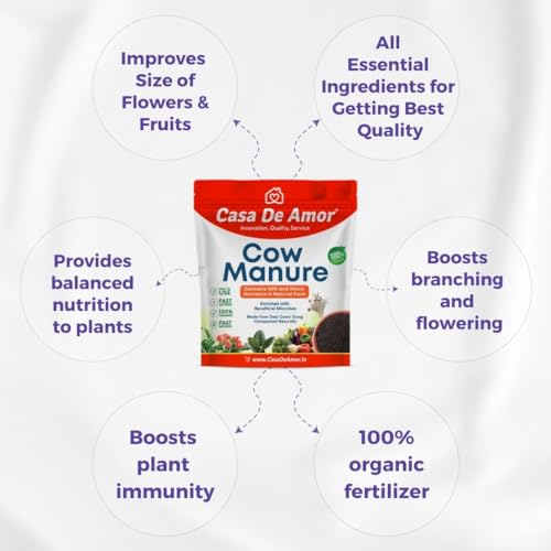 Casa De Amor Organic Cow Manure Fertilizer - NPK &amp; Micro Nutrients, Compost, Biofertilizer for Plants- 900 gm (FROM INDIA)NUZ - View 4 of 8
