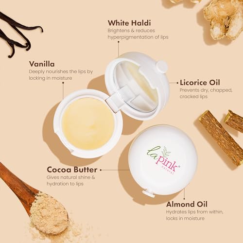 La Pink Vanilla Lip Balm with Shea &amp; Kokum Butter | Nourished &amp; Soft Lips | 100% Microplastic Free Formulation | 15 gms (FROM INDIA SAB) - View 3 of 3