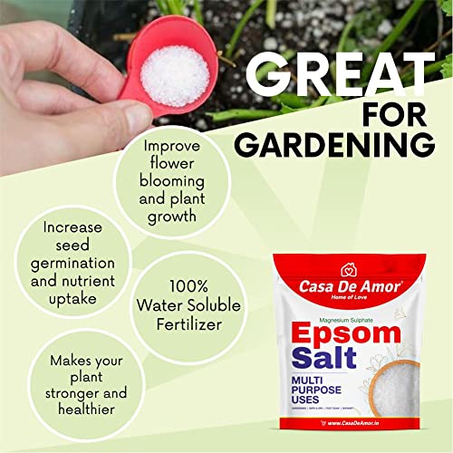 Casa De Amor Premium Epsom Salt for Soothe Muscles, Rejuvenate Skin, and Boost Plant Growth, Body to Soak, Refresh &amp; Garden (900 gm) (FROM INDIA)NUZ - View 4 of 8