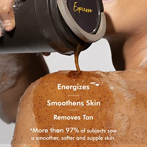 mCaffeine Exfoliating Espresso Coffee Body Wash with Natural AHA | Tan Removal Body Wash for Soft &amp; Smooth Skin | Energizing Shower Gel for Men &amp; Women | 300ml in Coffee Cup - View 2 of 3
