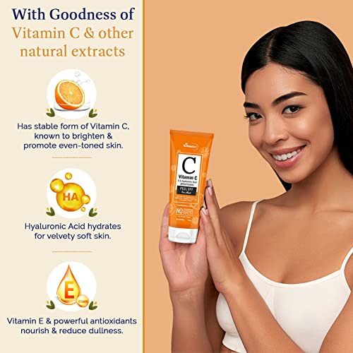 St.Botanica Vitamin C Brightening Peel Off Mask, 100g | Infused with Stable &amp; Effective Vitamin C that Brightens Skin | Deep Cleanses &amp; Removes Dirt | No Parabens &amp; Sulphates | Cruelty Free (FROM INDIA SAB) - View 2 of 3