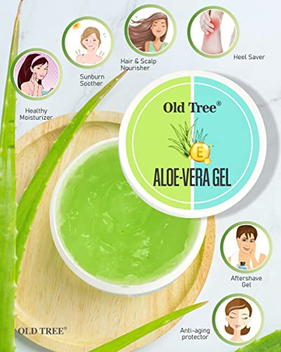 Old Tree Pure Aloe Vera Skin Gel (100g) - Non Sticky Aloe Vera Gel with Vitamin E for Glowing Skin, Body and Hair Care FROM INDIA (SAM) - View 4 of 4