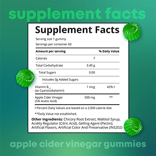 Bold Care Chews Apple Cider Vinegar Gummies for Weight Loss - All Natural ACV Gummies - Green Apple Flavor - Formulated for Energy Boost &amp; Gut Health - Digestive Support &amp; Detox - 30 Gummies FROM INDIA (SAM) - View 2 of 4