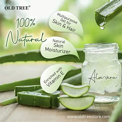 Old Tree Pure Aloe Vera Skin Gel (100g) - Non Sticky Aloe Vera Gel with Vitamin E for Glowing Skin, Body and Hair Care FROM INDIA (SAM) - View 3 of 4