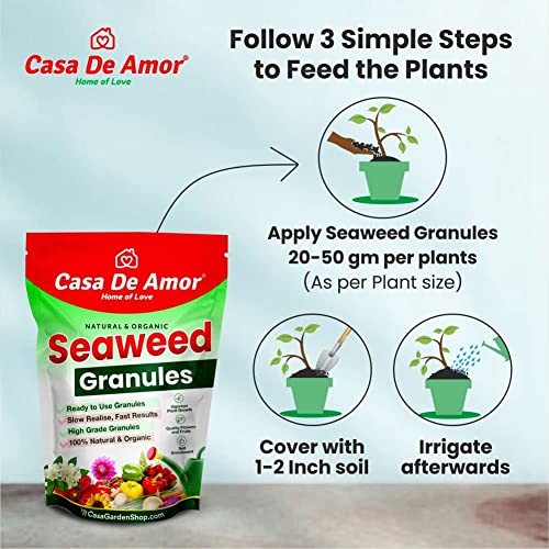 Casa De Amor Seaweed Granules Organic Fertilizer, Plant Growth Promoter &amp; Bio-Stimulant, Suitable For All Types of Plants (2 Kg) (FROM INDIA)NUZ - View 5 of 6