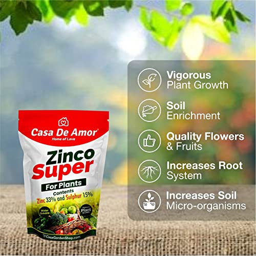 Casa De Amor Zinco Super (Zinc 33% and Sulphur 15%) Micronutrient Fertilizer for All Types of Plants, Lawn and Gardening (100 gm) (FROM INDIA)NUZ - View 3 of 7