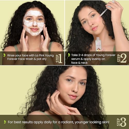 La Pink Young Forever Face Serum | 100% Microplastic Free Formula | Reduces Fine Lines, Pigmentation, Dark Spots &amp; Scars | White Haldi | For Younger Radiant Skin | All Skin Types | 30ml (FROM INDIA SAB) - View 4 of 4