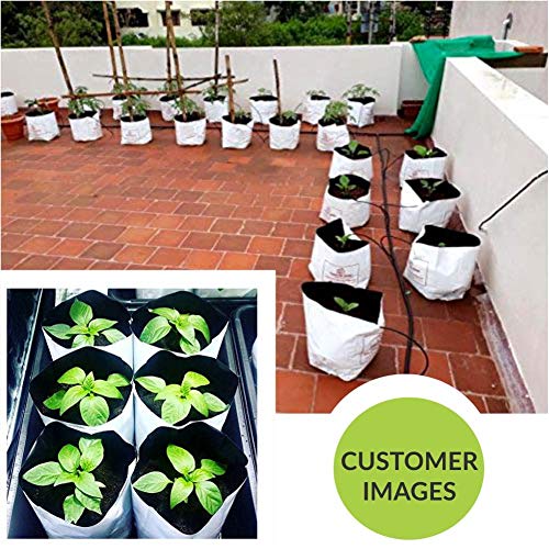 Casa De Amor 10 Pcs Essential Poly Grow Bags for Terrace Gardening, Balcony and Home Gardening, Durable, Light Weight, White, 24 x 24 x 40 cm (FROM INDIA)NUZ - View 3 of 6