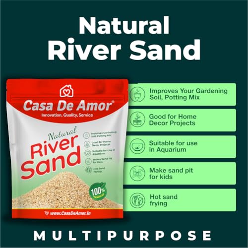 Casa De Amor Natural River Sand | Aquarium Sand Substrate | Pure Organic Plants Soil Mix Additive Adenium Cactus Succulent Bonsai | Use in Havan Pujan | Home Decor | Crafts (2 Kg) (FROM INDIA)NUZ - View 5 of 5